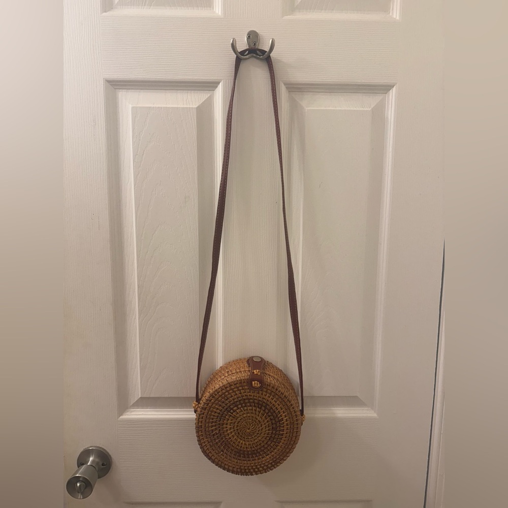 Brown Woven Crossbody Bag
